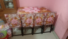 4 set glass wood  Dinning Table